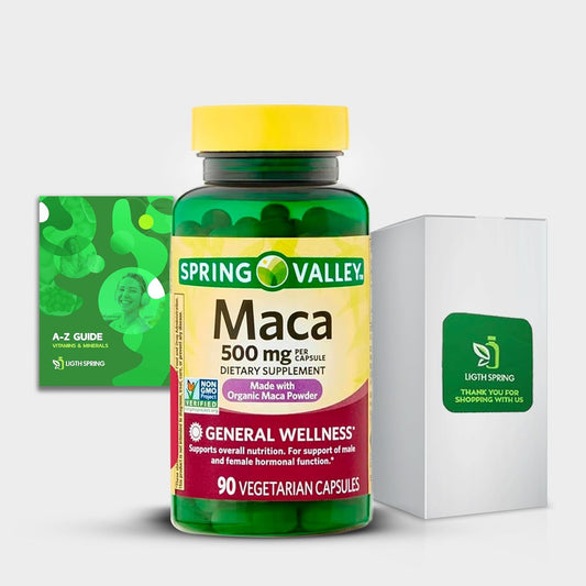 LightSpring Maca Supplement 500mg 90 Capsules with Exclusive A-Z Vitamins & Minerals - Ligth&Spring Guide