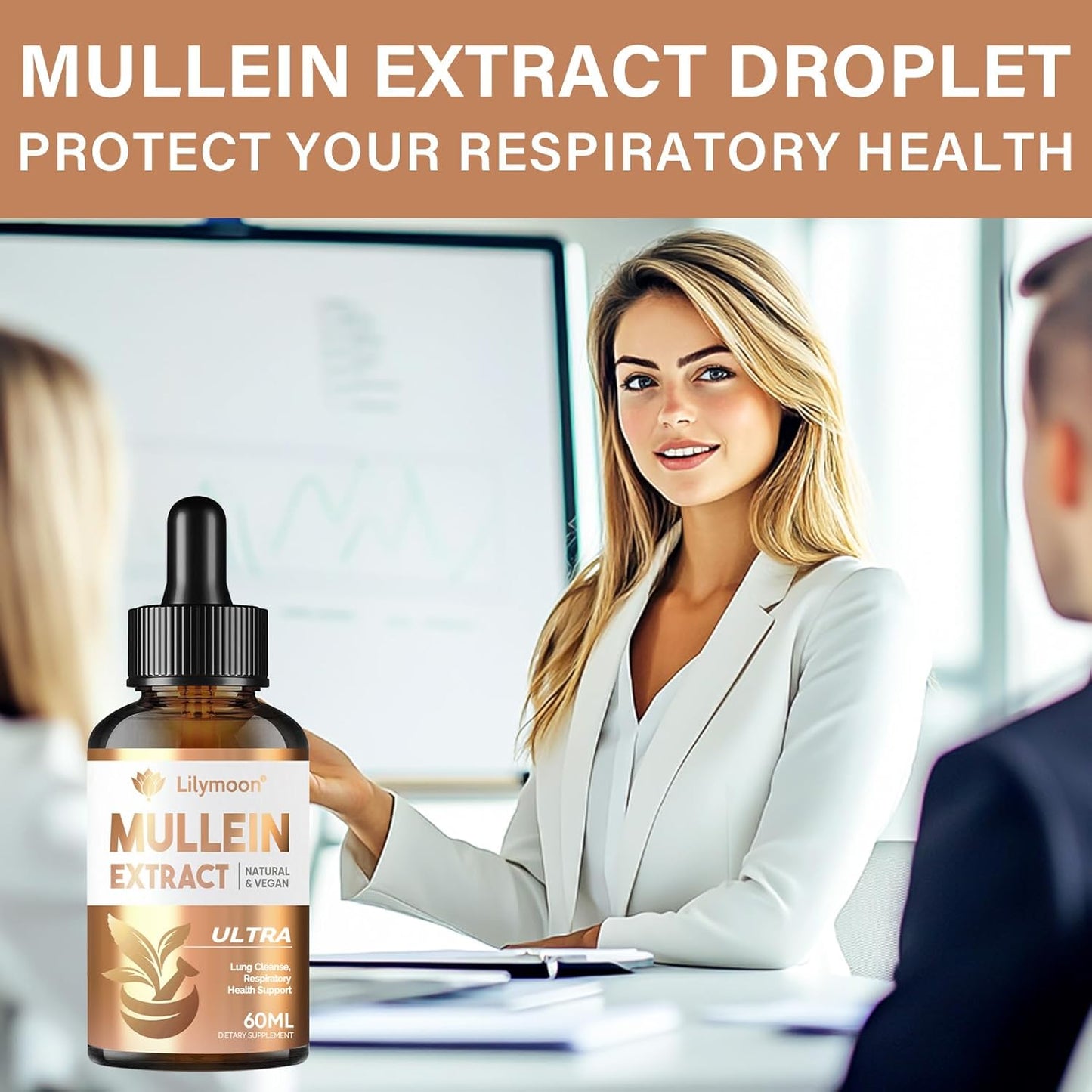Lilymoon Mullein Leaf Extract Drops - Respiratory Support & Mucus Relief - Lungs Cleanse - No GMOs (2 Oz)