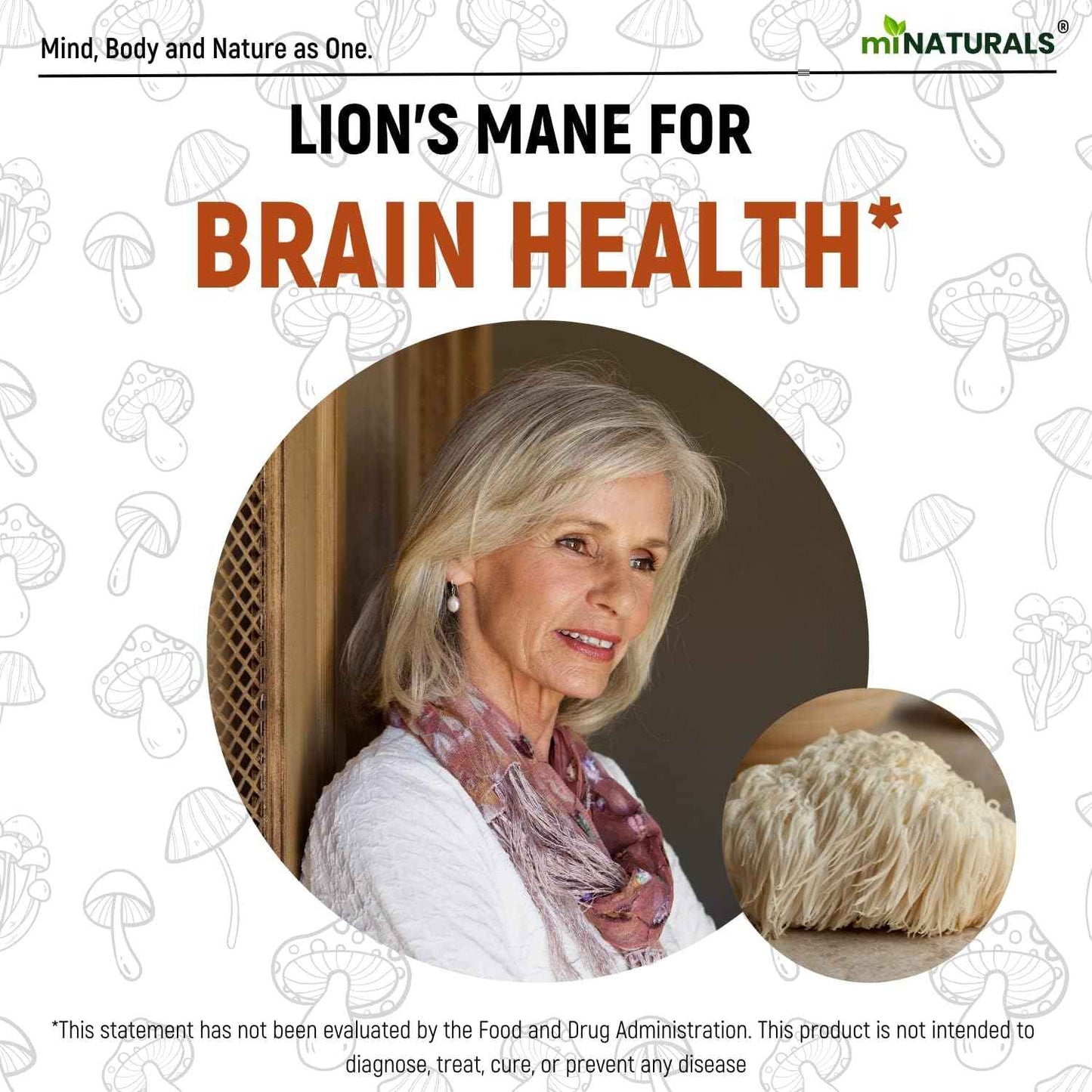 Lions Mane Supplement Capsules - 5 Mushroom Complex Helps with Immune System and Brain Health - Chaga, Reishi, Shiitake, Lions Mane, and Maitake Mushroom Extracts