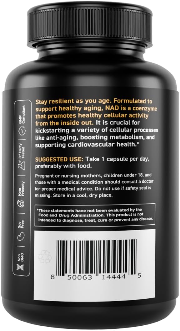 Liposomal NAD Plus Supplement (4-Pack) for Cellular Anti-Aging Support, Energy, Focus - NAD+ Vitamins for Men & Women