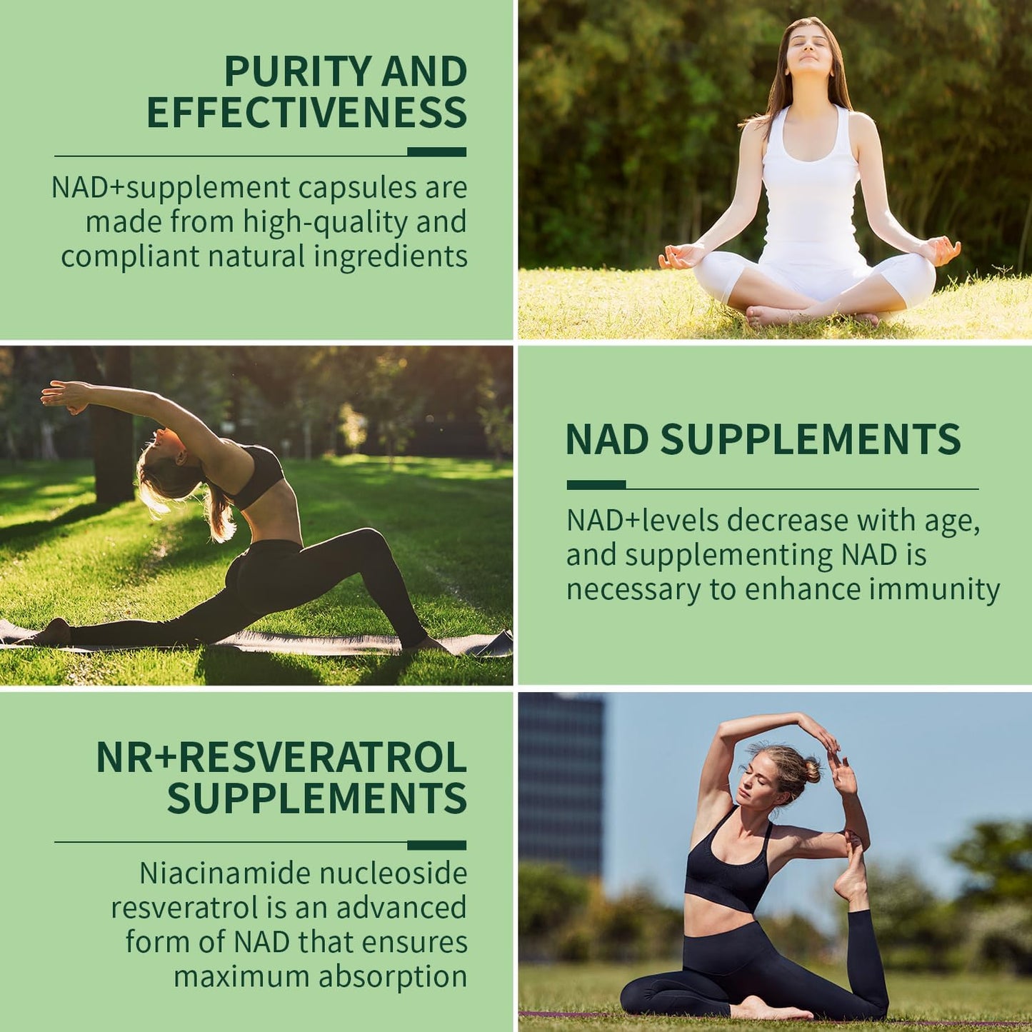 Liposomal NAD+ Supplement with NMN, Resveratrol, and Quercetin for Energy and Focus - 80 Capsules