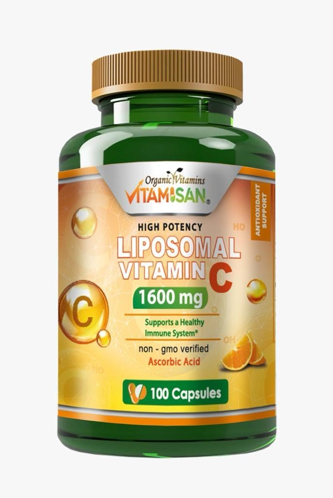 Liposomal Vitamin C Capsules - High Absorption Ascorbic Acid for Immune Support & Antioxidant Boost - 100 Count