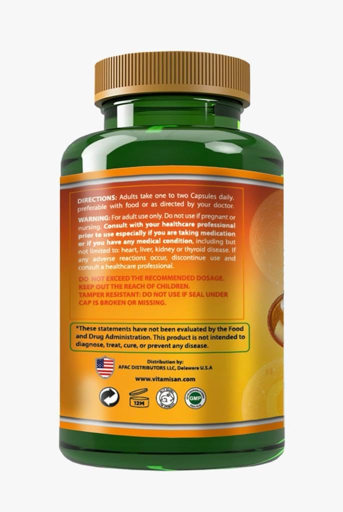 Liposomal Vitamin C Capsules - High Absorption Ascorbic Acid for Immune Support & Antioxidant Boost - 100 Count