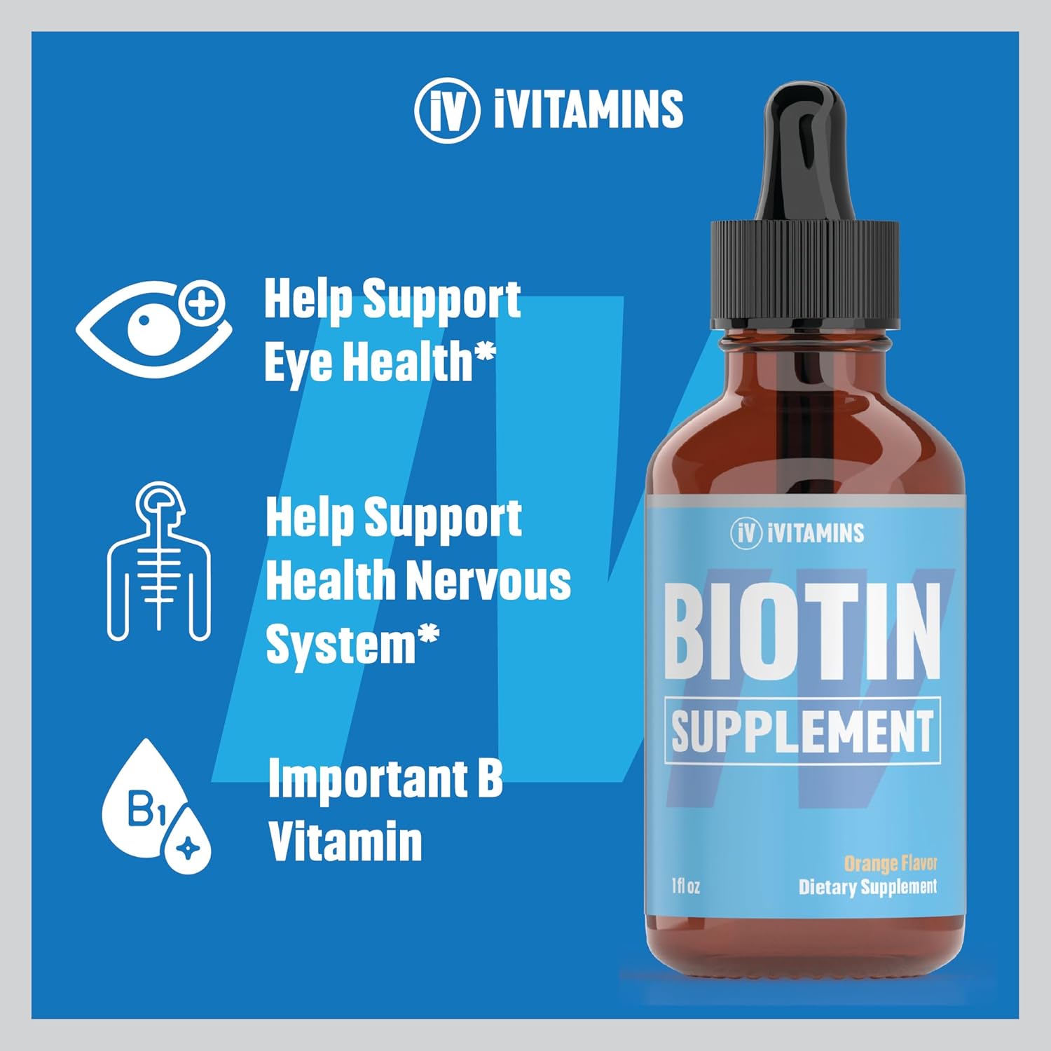 Liquid Biotin Supplement for Hair Growth - 1 fl oz Bottle