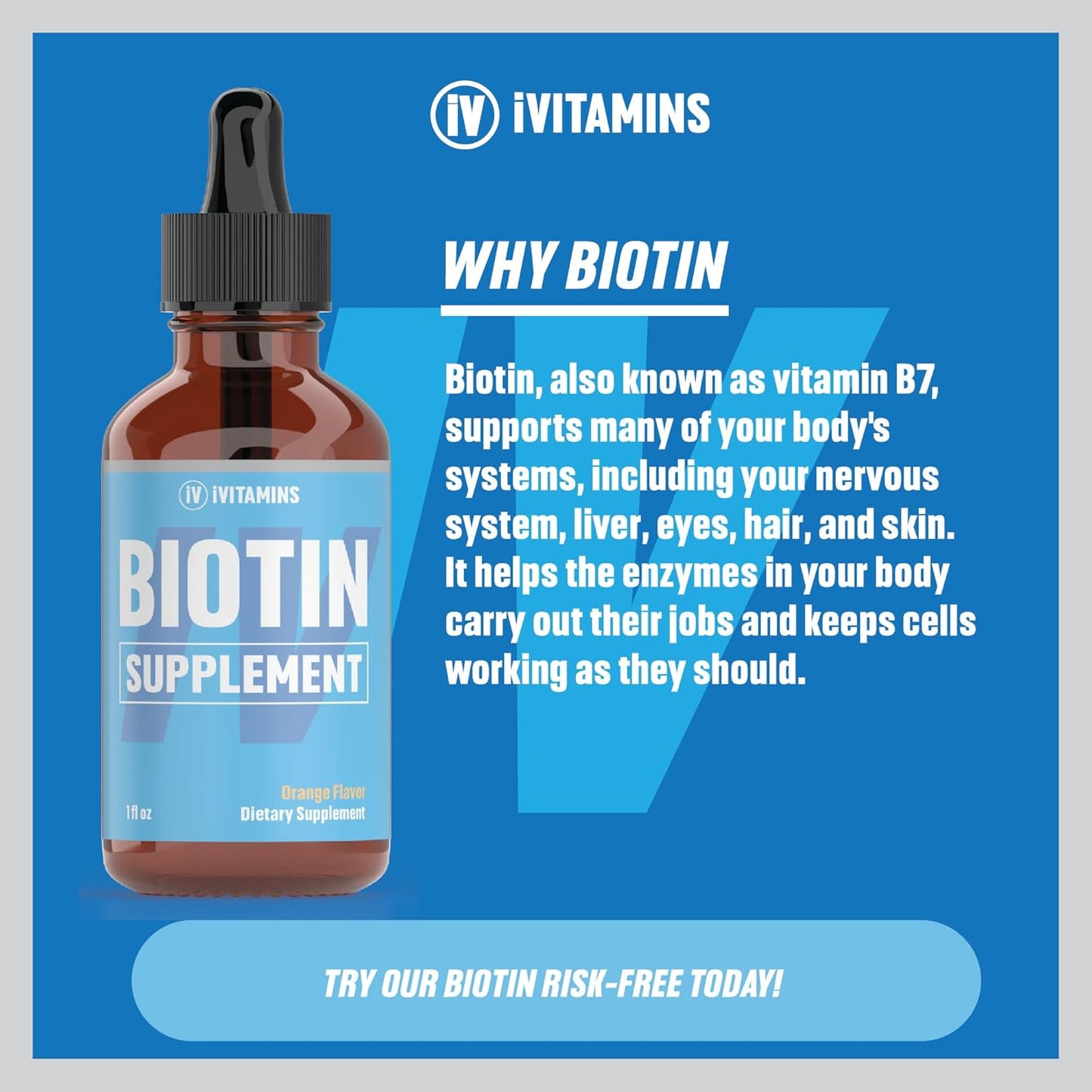 Liquid Biotin Supplement for Hair Growth - 1 fl oz Bottle