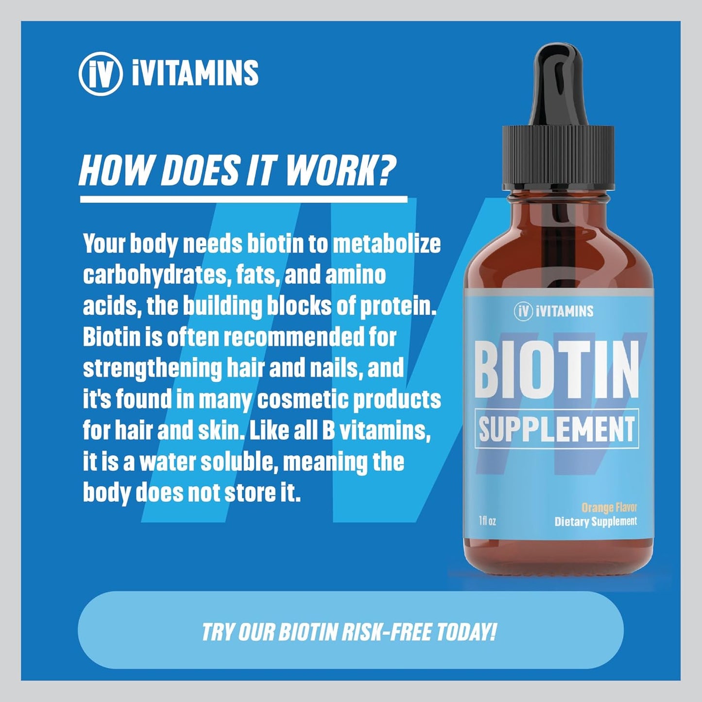 Liquid Biotin Supplement for Hair Growth - 1 fl oz Bottle