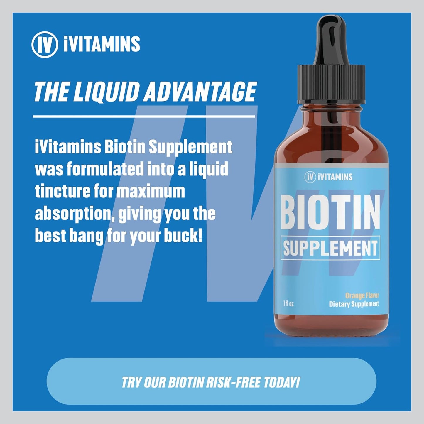 Liquid Biotin Supplement for Hair Growth - 1 fl oz Bottle