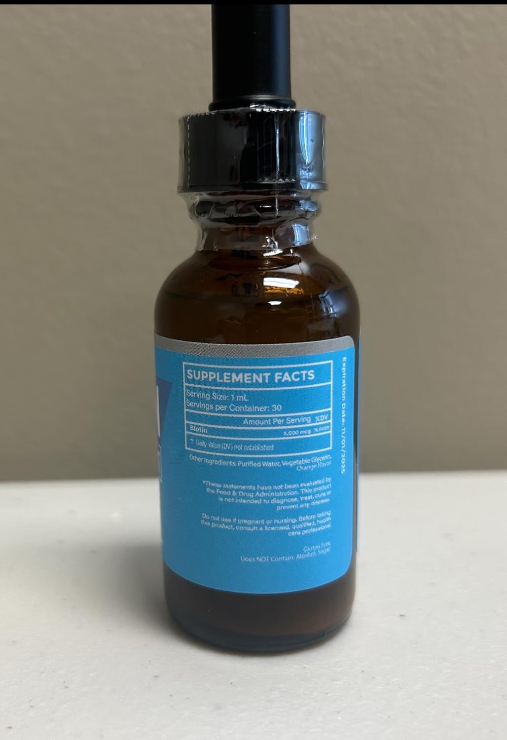Liquid Biotin Supplement for Hair Growth - 1 fl oz Bottle
