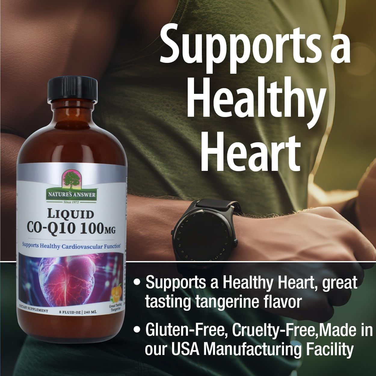 Liquid CO-Q10 8oz: Vegan, Gluten-Free Cardiovascular Support Formula