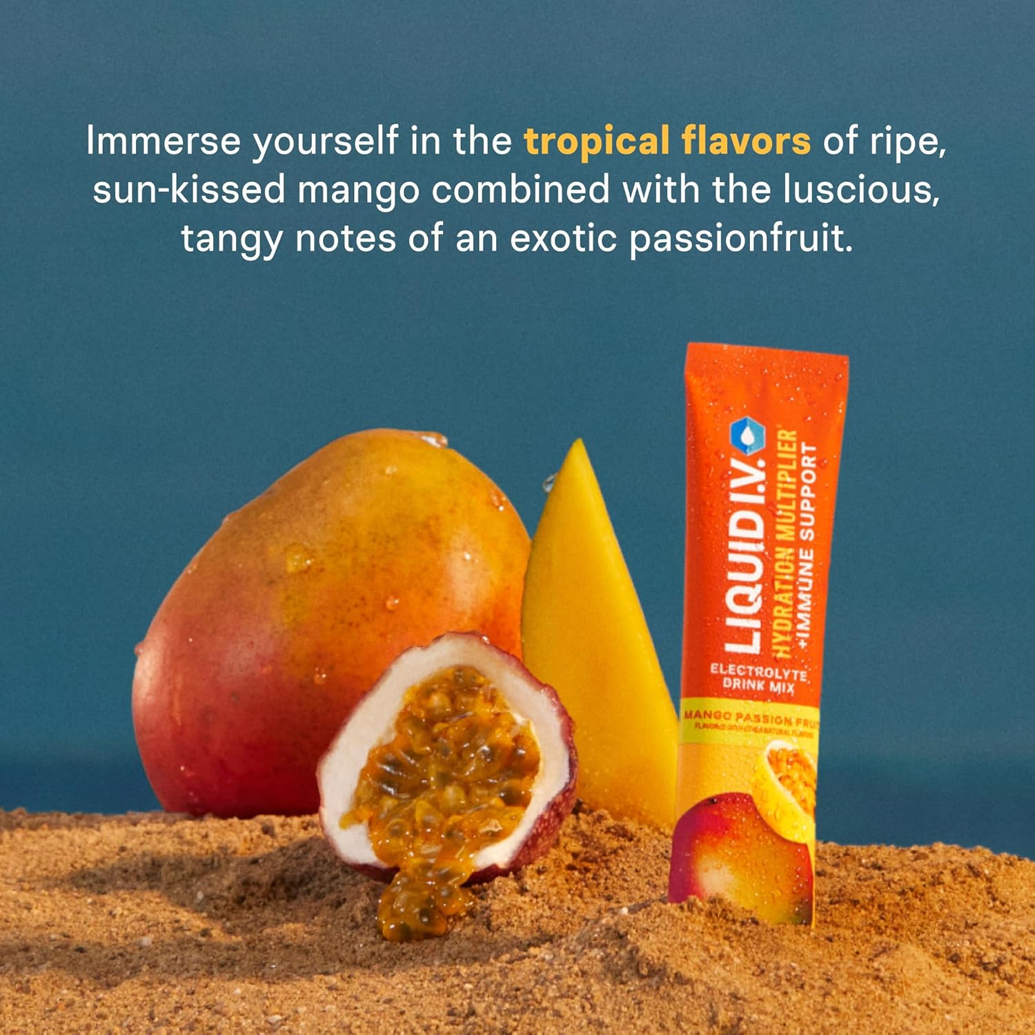 Liquid I.V.® Electrolyte Powder Drink Mix - Mango Passionfruit | Hydration & Immune Support | 3 Pack (42 Servings)
