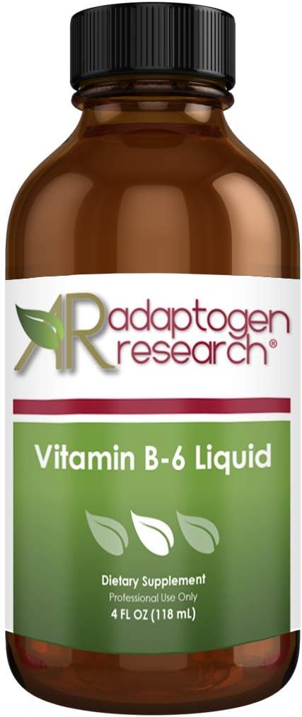 Liquid Vitamin B6 Supplement with Magnesium, Zinc, and Adaptogen Research - 24 Servings, 4 fl oz
