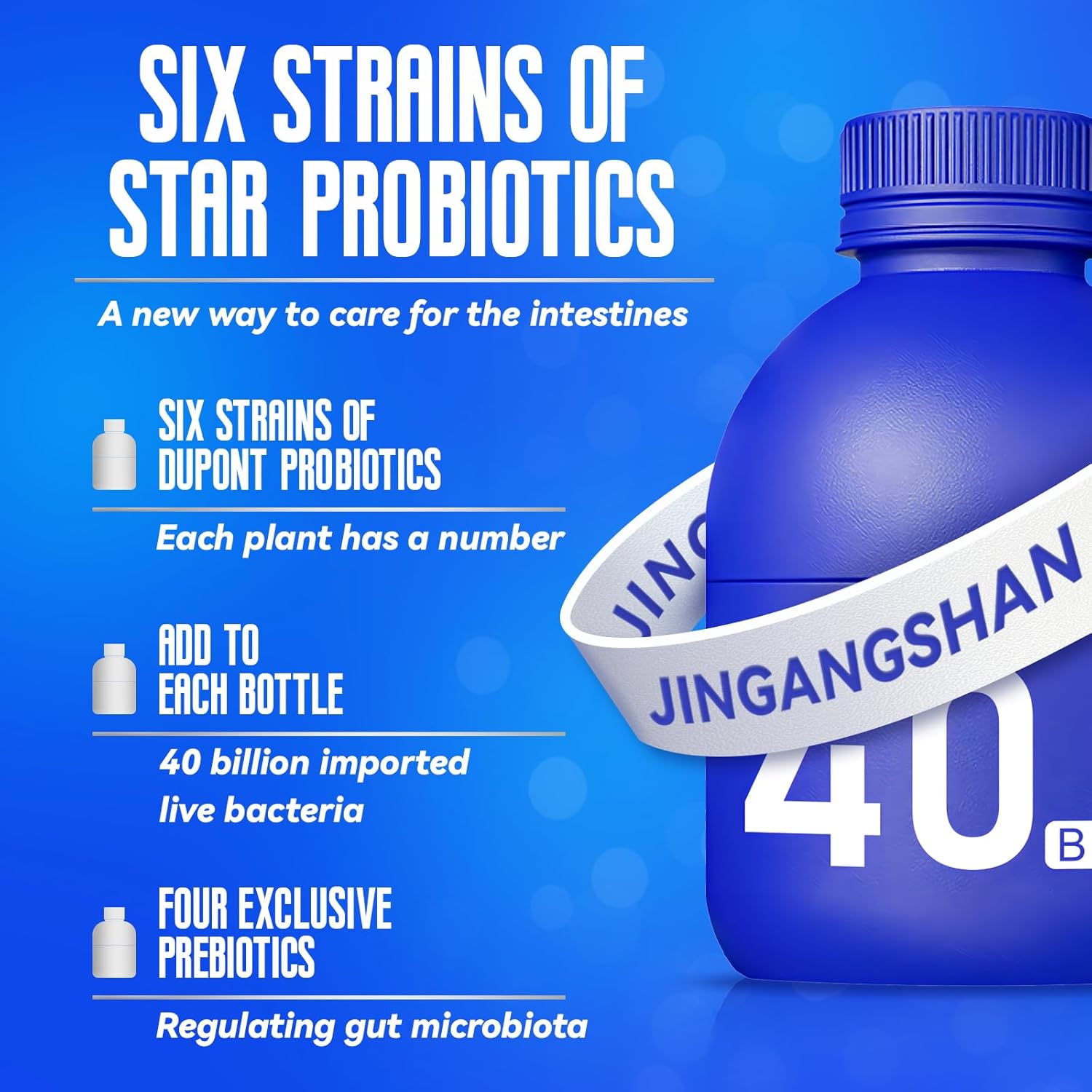 Little Blue Bottle Probiotics 40 Billion CFU - 30 Bottles, 0.7oz Each - Boosts Immune, Digestive, and Gut Health (10)