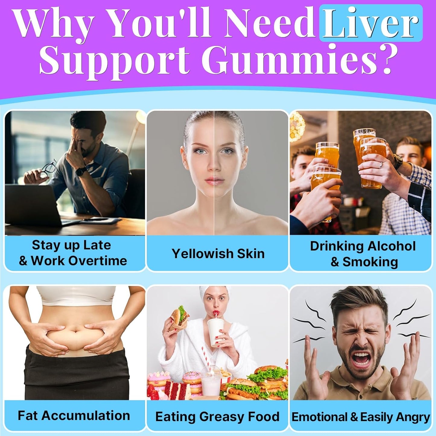 Liver Cleanse Detox Gummies with 3000mg Kaourso, Milk Thistle, Turmeric, Dandelion Root & Artichoke - Liver Support & Renewal, Antioxidant, Gut & Skin Health - 60 Fruit Flavor Gummies