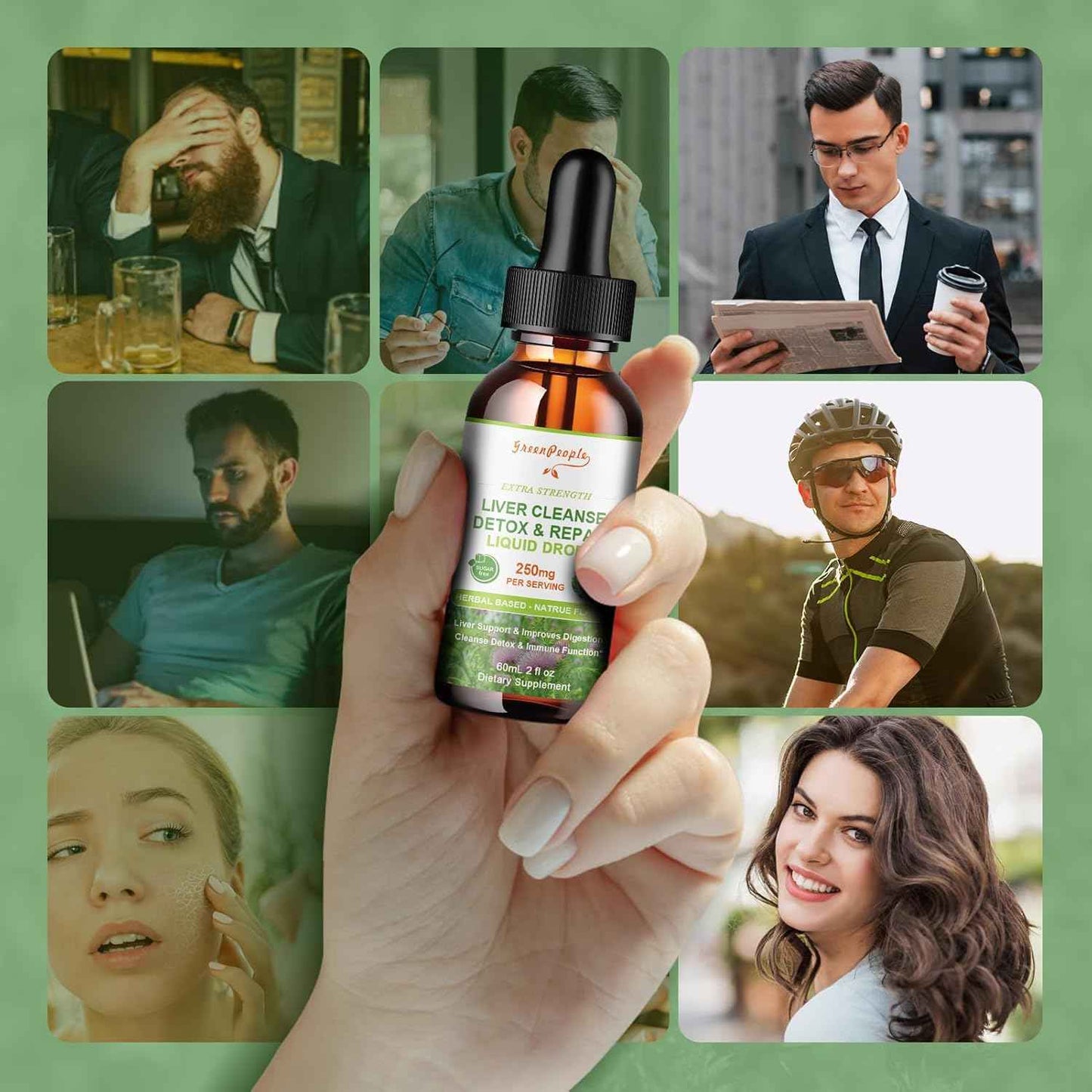 Liver Cleanse Detox & Repair Drops - Liver Supplement w/Milk Thistle Silymarin, Artichoke & Dandelion for Liver Detox & Support- 16x Potent Herb-Nutrients - 2Fl Oz Natural Flavor