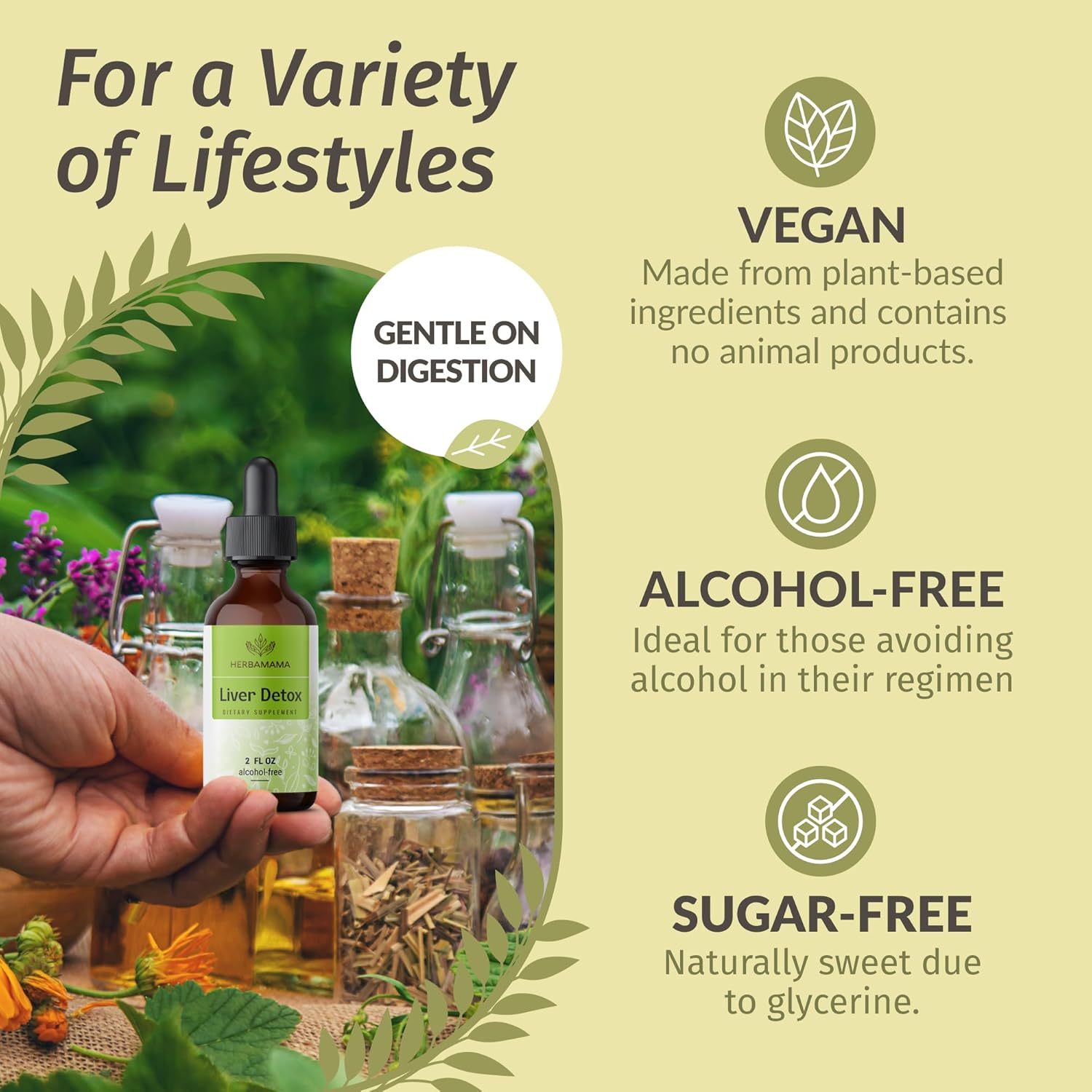 Liver Detox & Adrenal Support Herbal Liquid Drops Kit - Vegan & Non-GMO - 2 Pack