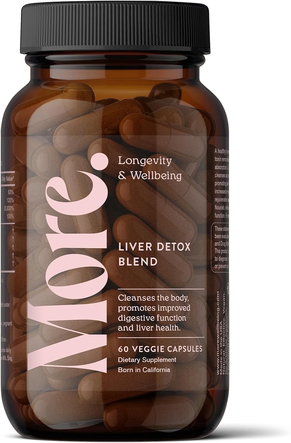 Liver Detox Blend with Antioxidants, Botanicals & Amino Acids - Supports Wellbeing & Longevity - Natural Cleanse Supplement - 60 Capsules
