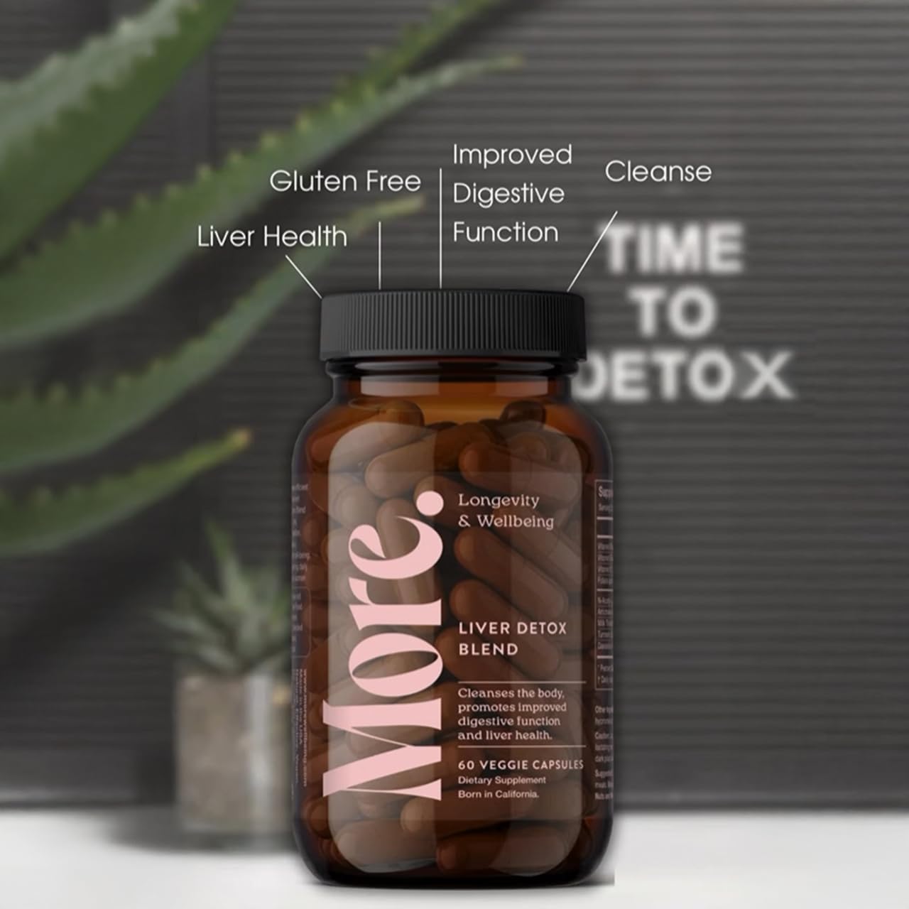 Liver Detox Blend with Antioxidants, Botanicals & Amino Acids - Supports Wellbeing & Longevity - Natural Cleanse Supplement - 60 Capsules