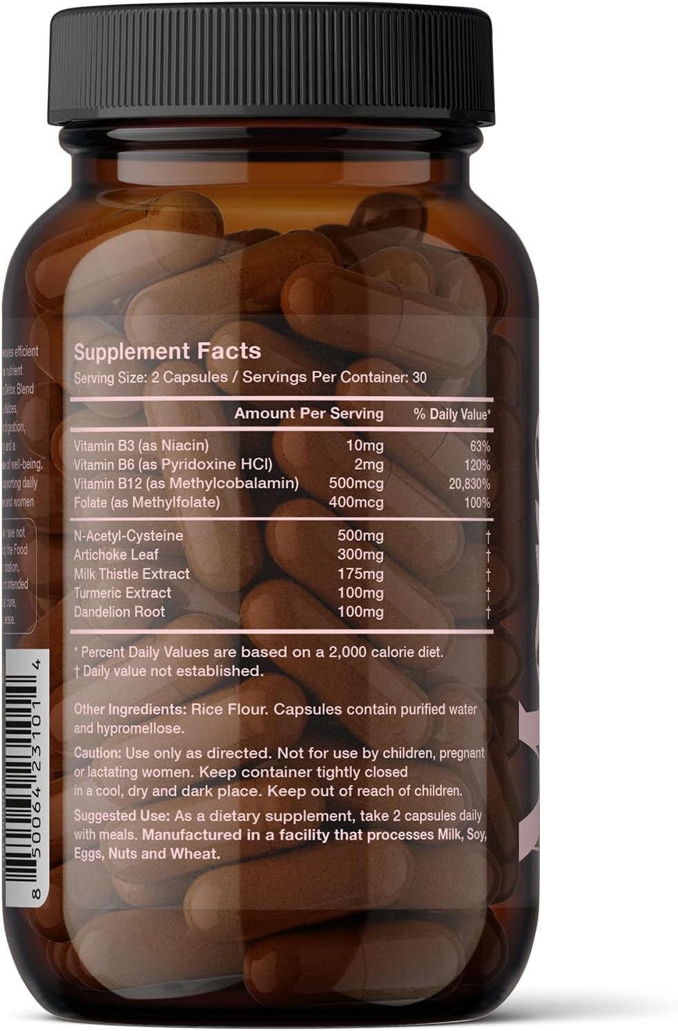 Liver Detox Blend with Antioxidants, Botanicals & Amino Acids - Supports Wellbeing & Longevity - Natural Cleanse Supplement - 60 Capsules