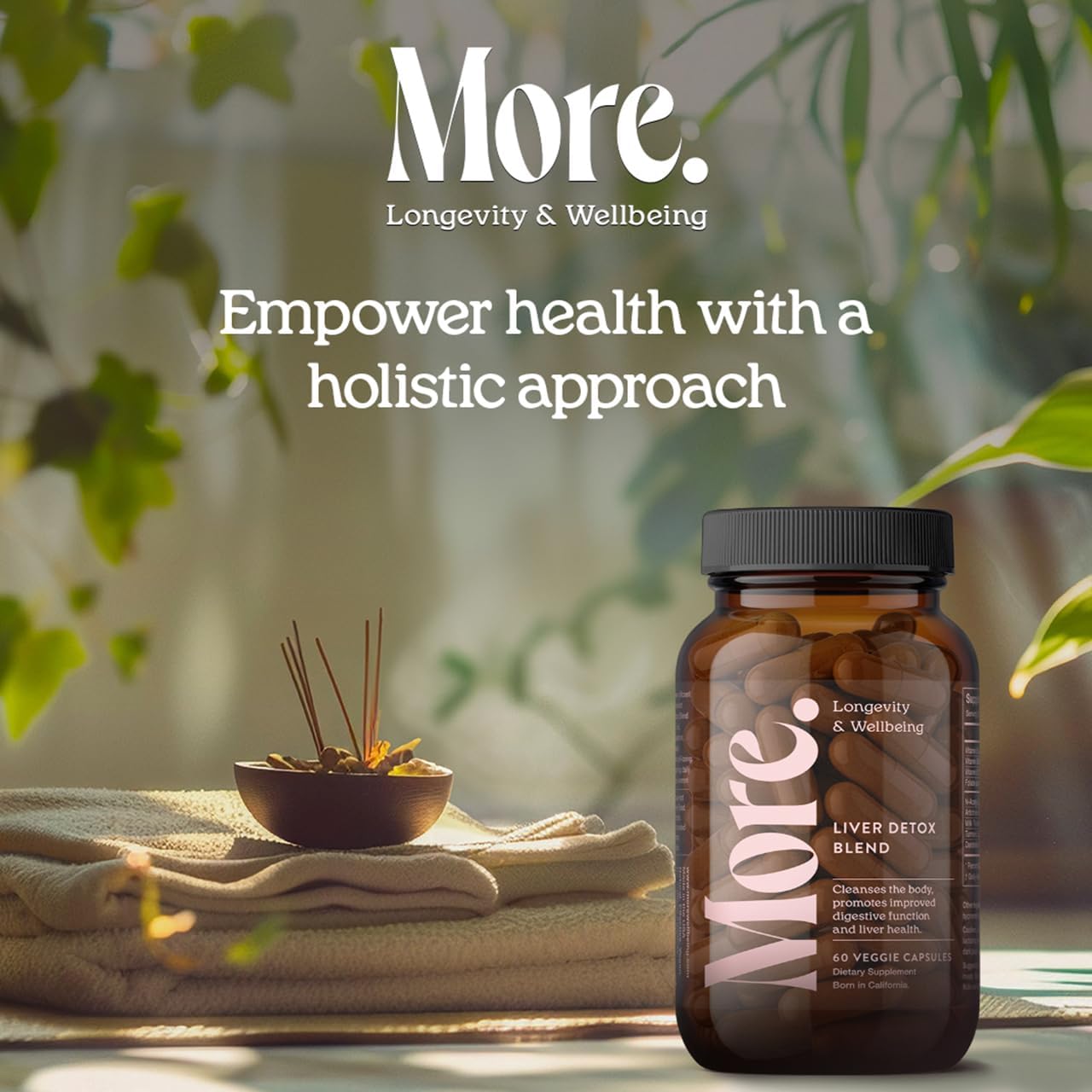 Liver Detox Blend with Antioxidants, Botanicals & Amino Acids - Supports Wellbeing & Longevity - Natural Cleanse Supplement - 60 Capsules