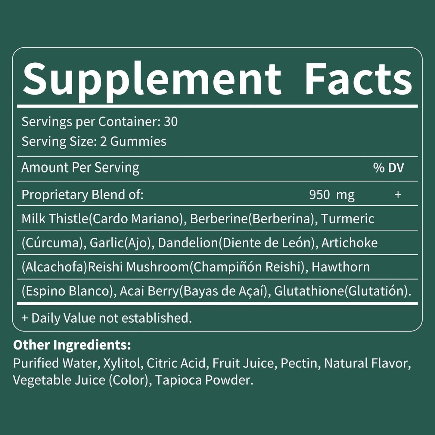 Liver Detox Gummies with Milk Thistle, Artichoke, Berberine, Turmeric, and Silymarin - Fatty Liver Support, Cleanse & Repair - 60 Count