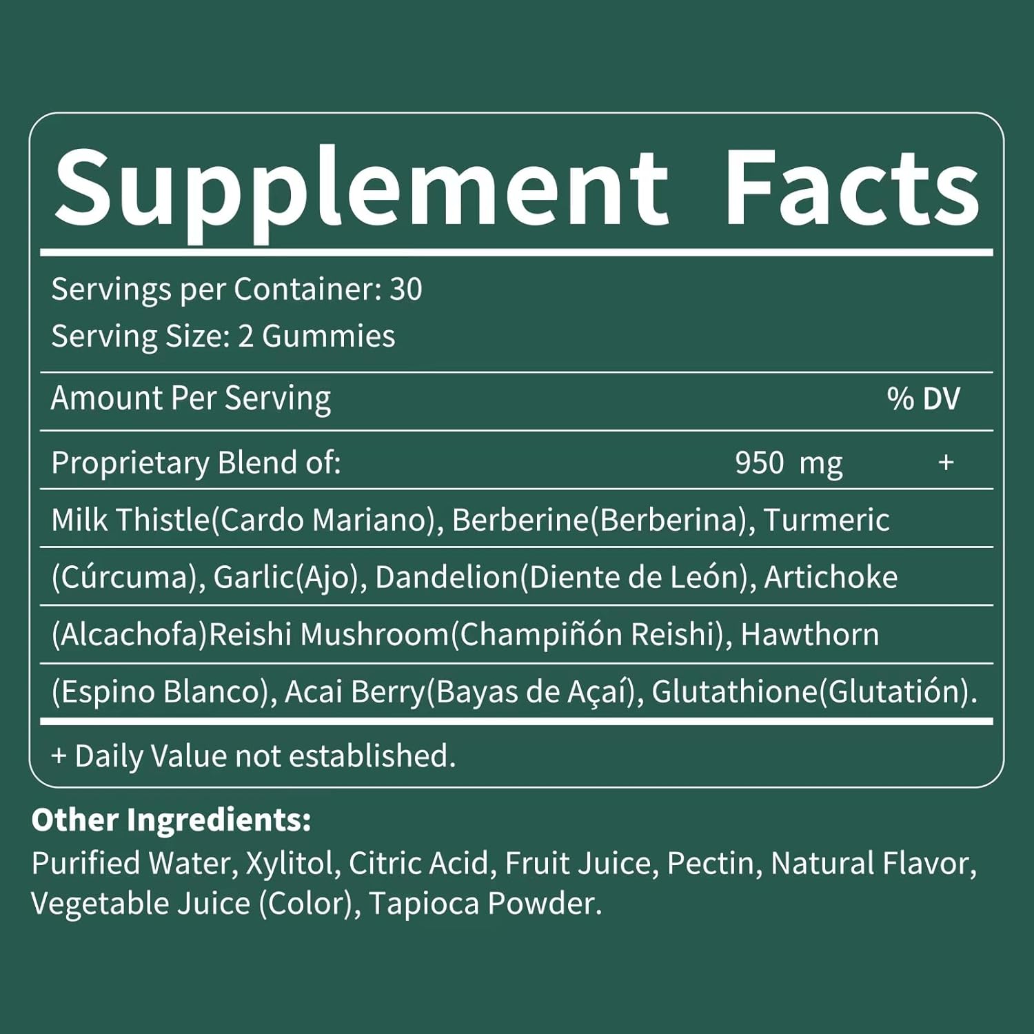 Liver Detox Gummies with Milk Thistle, Artichoke, Berberine, Turmeric, and Silymarin - Fatty Liver Support, Cleanse & Repair - 60 Count