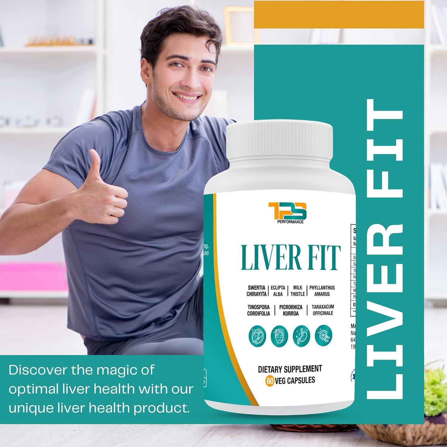 Liver Fit | Liver Cleanse, Detox & Repair Formula - Natural Liver Support Supplement with Milk Thistle Extract, Phyllanthus Amarus Extract, Picrorhiza Kurrora Extract, 60 Capsules