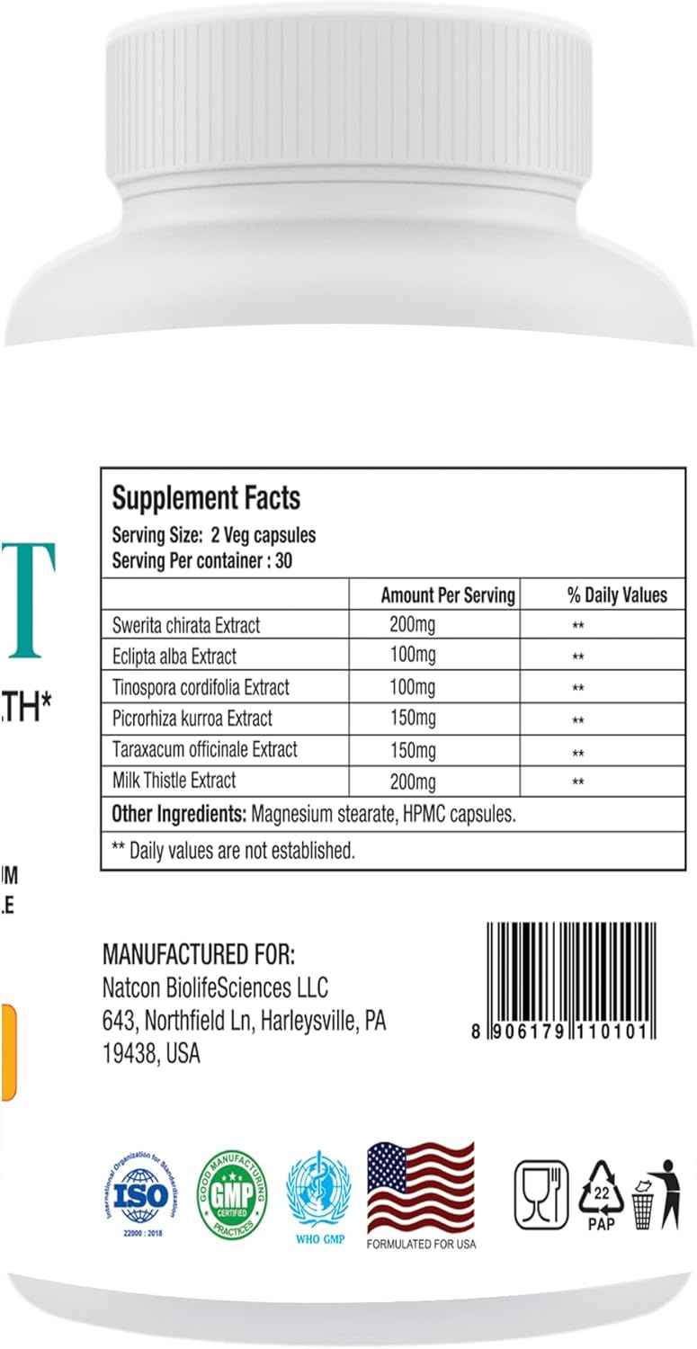 Liver Fit | Liver Cleanse, Detox & Repair Formula - Natural Liver Support Supplement with Milk Thistle Extract, Phyllanthus Amarus Extract, Picrorhiza Kurrora Extract, 60 Capsules