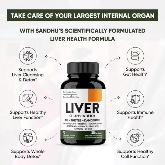 Liver Health Support Supplement | Tousun Liver Renew Cleanse Detox | 280 Capsules | 2 Month Supply | Herbal Liver Cleanse with Milk Thistle & Dandelion Root