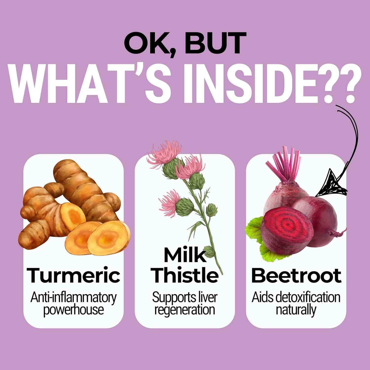 Liver Support Capsules w/Turmeric, Milk Thistle & Dandelion – Detox, Cleanse & Regenerate Liver Function – Daily Herbal Supplement w/Beetroot & Artichoke – 60 Capsules