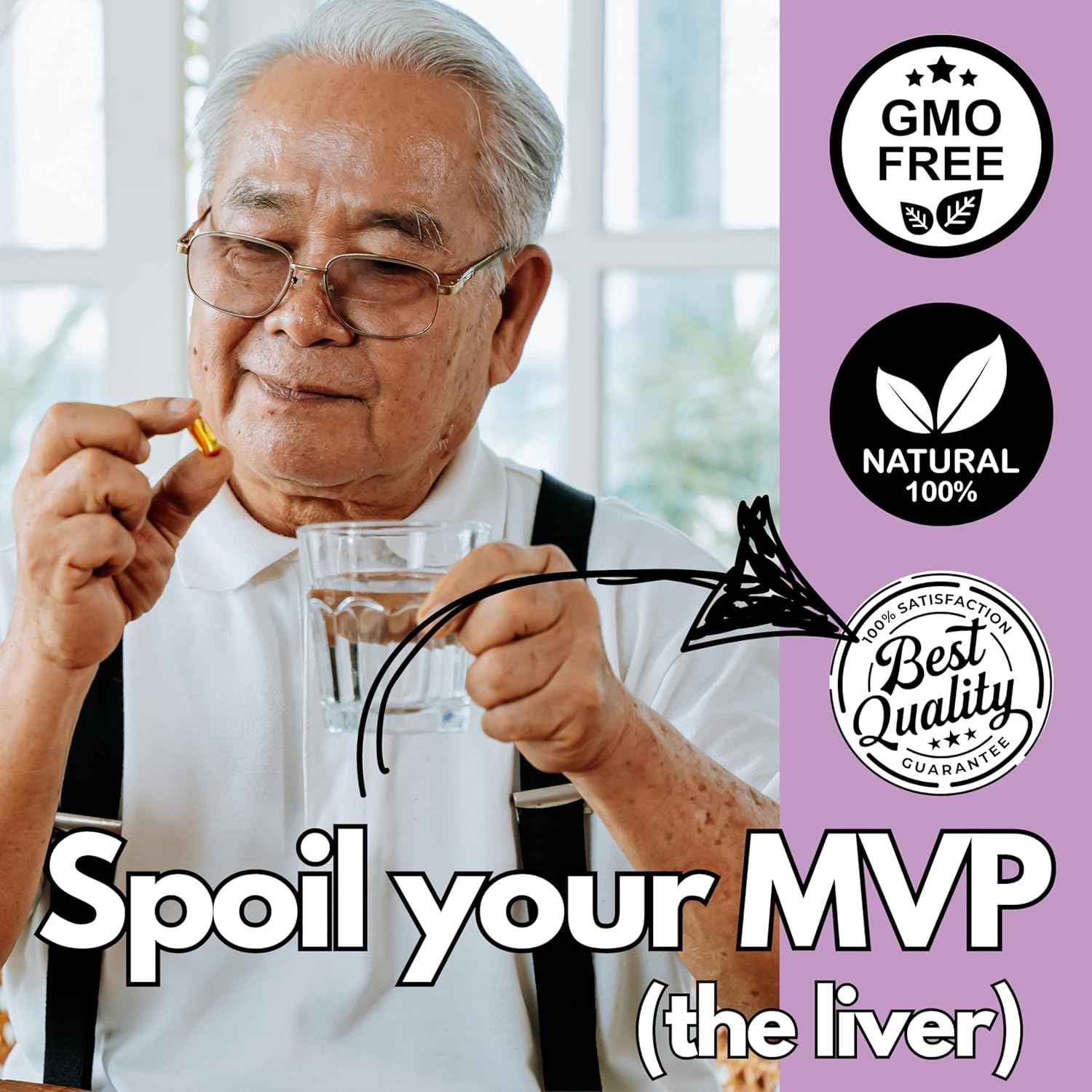 Liver Support Capsules w/Turmeric, Milk Thistle & Dandelion – Detox, Cleanse & Regenerate Liver Function – Daily Herbal Supplement w/Beetroot & Artichoke – 60 Capsules