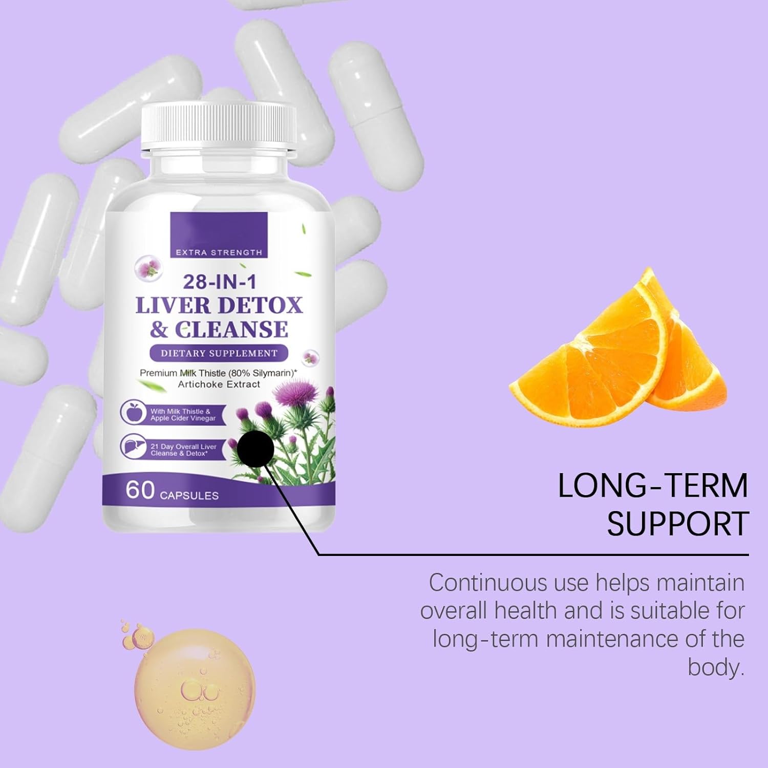 Liver Support Dietary Supplement with 80% Silymarin Flavonoids - Premium Milk Thistle Complex for Cleansing - 240 Tablets