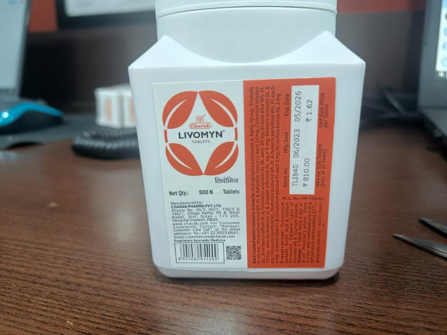 Livomyn Tablet 500 Count - Liver Protection & Detox Supplement by Generic Pharm.a