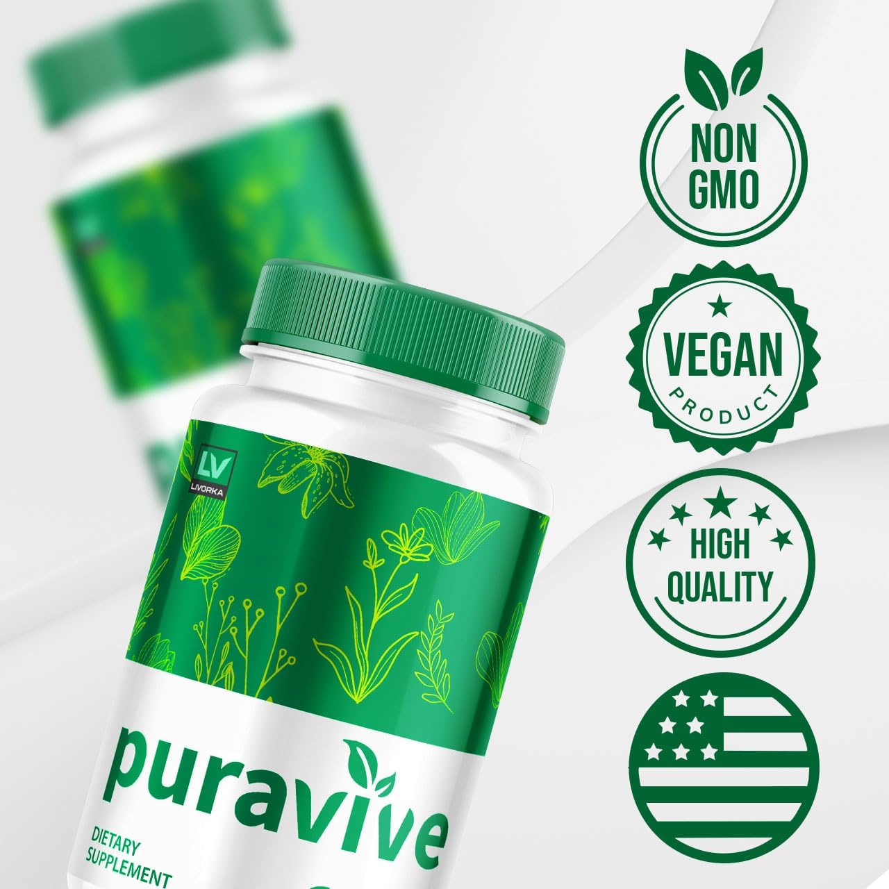 LIVORKA Puravive Exotic Rice Supplement Capsules - 60 Pills for 1 Month Supply - Reviews & Support