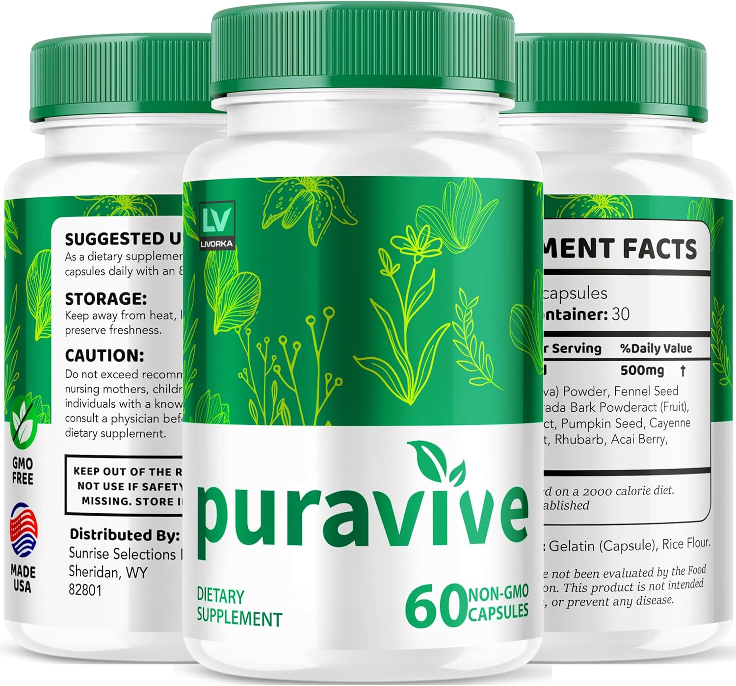 LIVORKA Puravive Exotic Rice Supplement Capsules - 60 Pills for 1 Month Supply - Reviews & Support