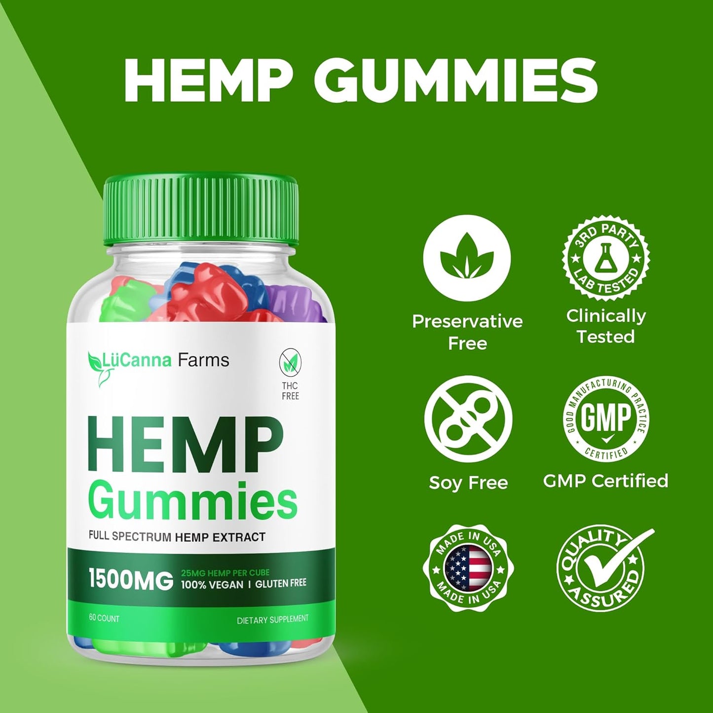 Lucanna Farms metabolism booster Gummies - Advanced Formula for Maximum Performance (1500mg, 60 Gummies)