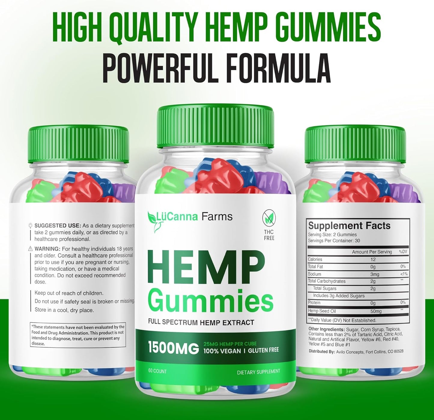 Lucanna Farms metabolism booster Gummies - Advanced Formula for Maximum Performance (1500mg, 60 Gummies)