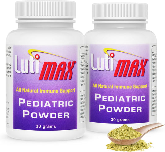 Lutimax Pediatric Powder Brain Supplement for Kids - Memory, Focus, Muscle & Immune Support - Nootropic Antioxidants - 200 Servings