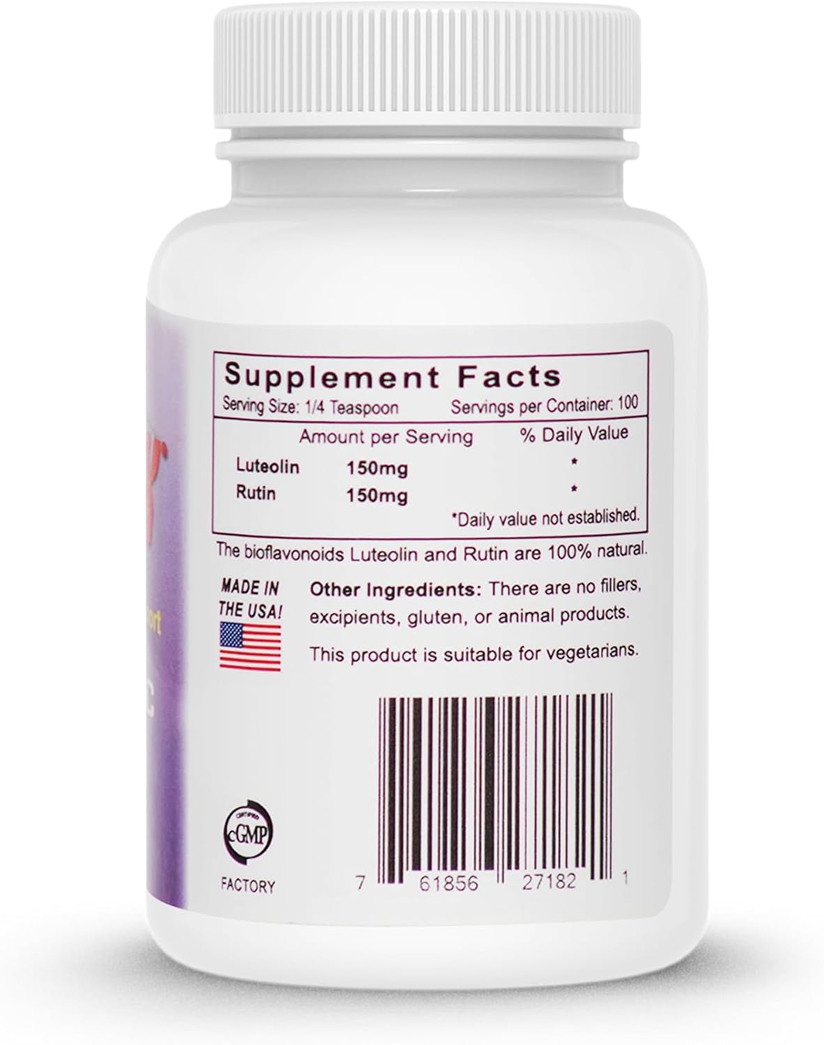 Lutimax Pediatric Powder Brain Supplement for Kids - Memory, Focus, Muscle & Immune Support - Nootropic Antioxidants - 200 Servings