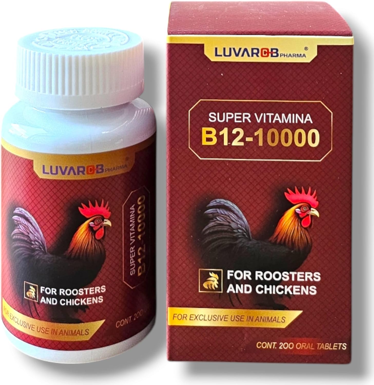 LUVAROBpharma B-12 Tablets for Birds and Roosters - 200 Count