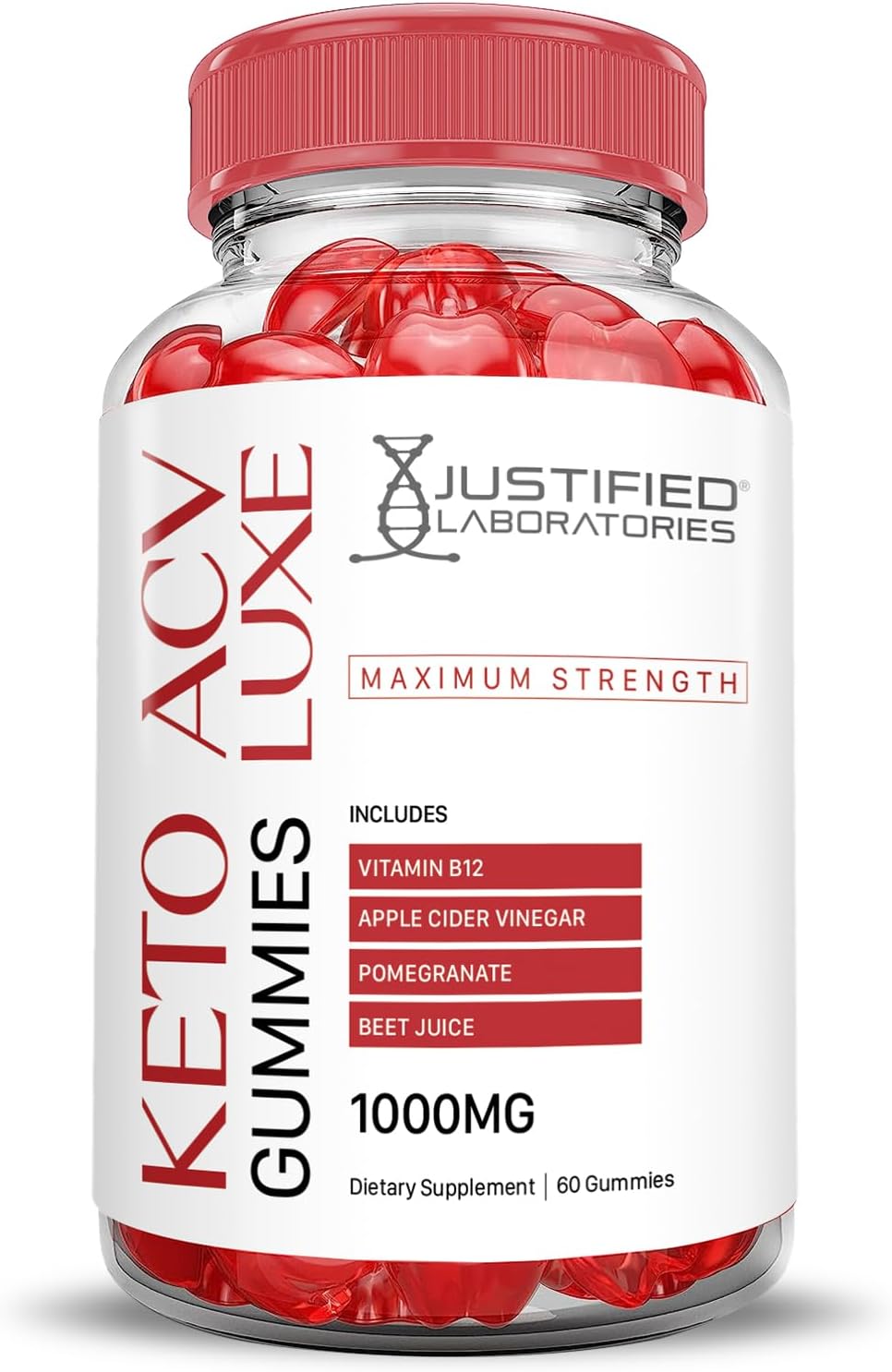 Luxe Keto ACV Gummies (2 Pack) Advanced Formula 1000MG with Pomegranate Beet Juice - Vegan Non GMO 120 Gummys