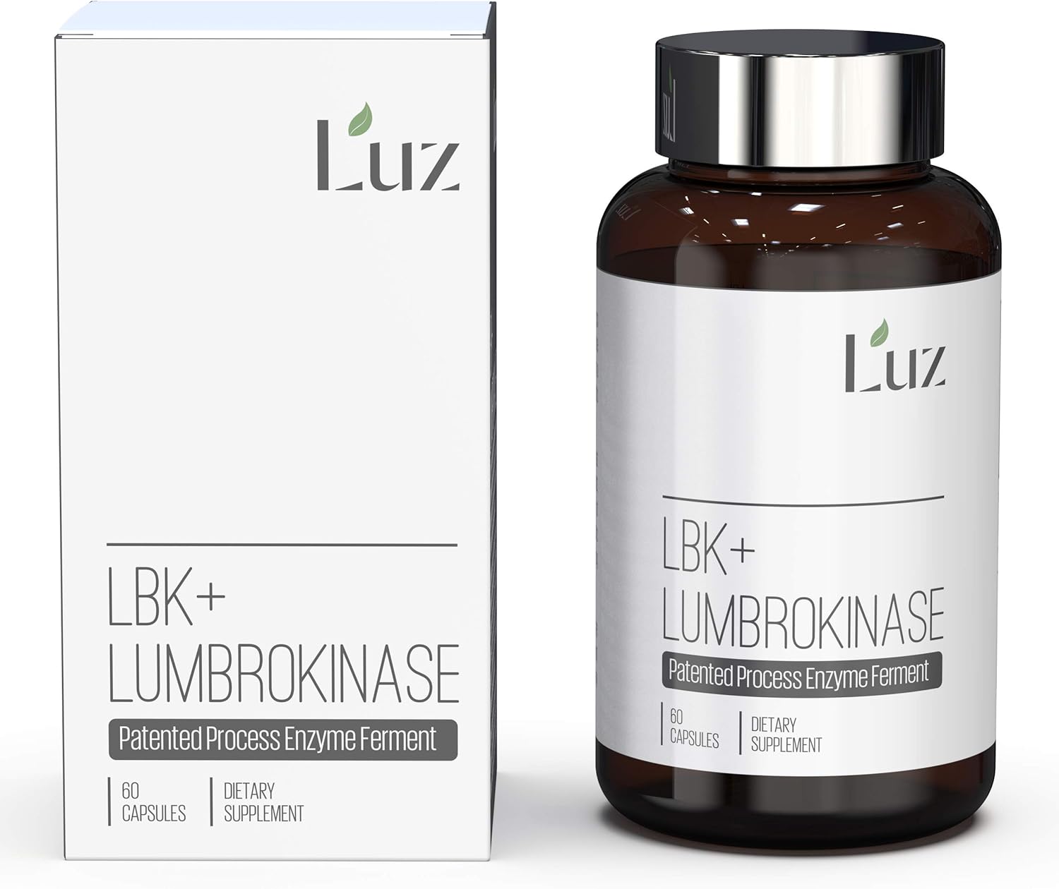 Luz LBK+ Lumbrokinase Supplement - 60 Capsules - Patented Extraction Process