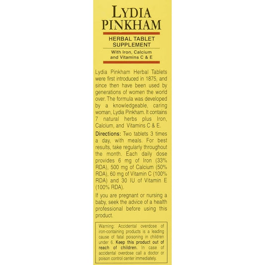 Lydia Pinkham Tablets - 72 Count Bottle for Women's Health