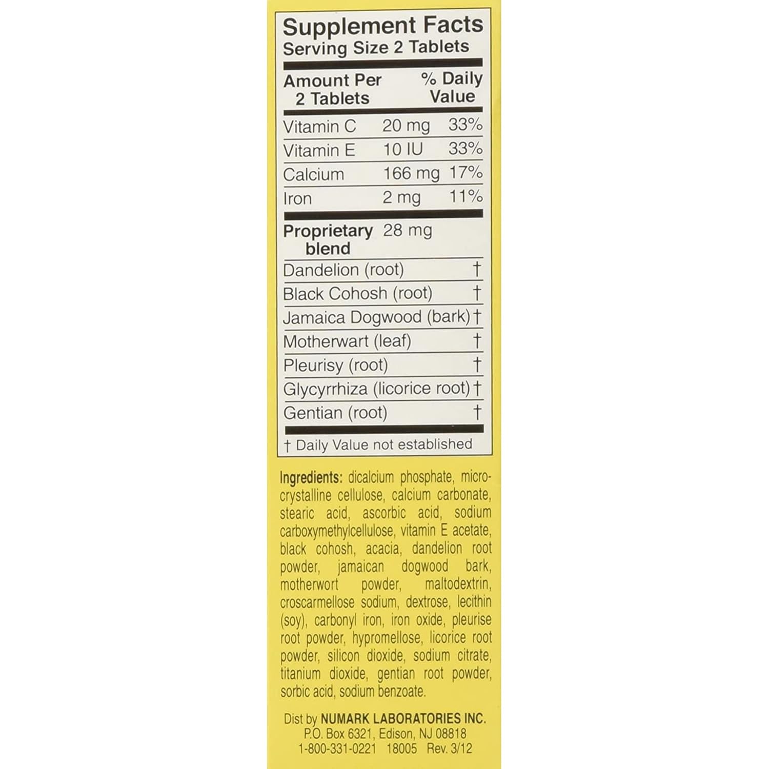 Lydia Pinkham Tablets - 72 Count Bottle for Women's Health