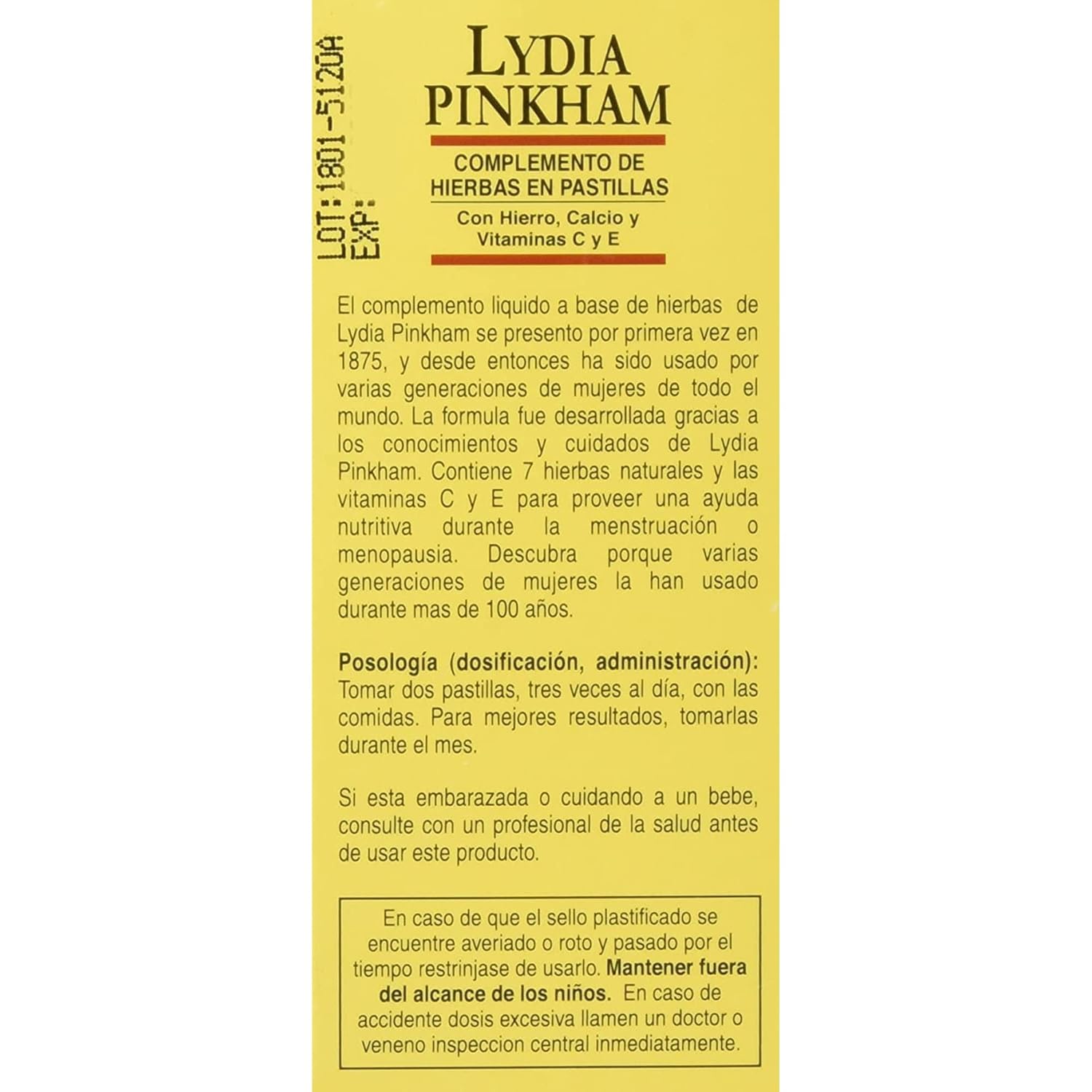 Lydia Pinkham Tablets - 72 Count Bottle for Women's Health