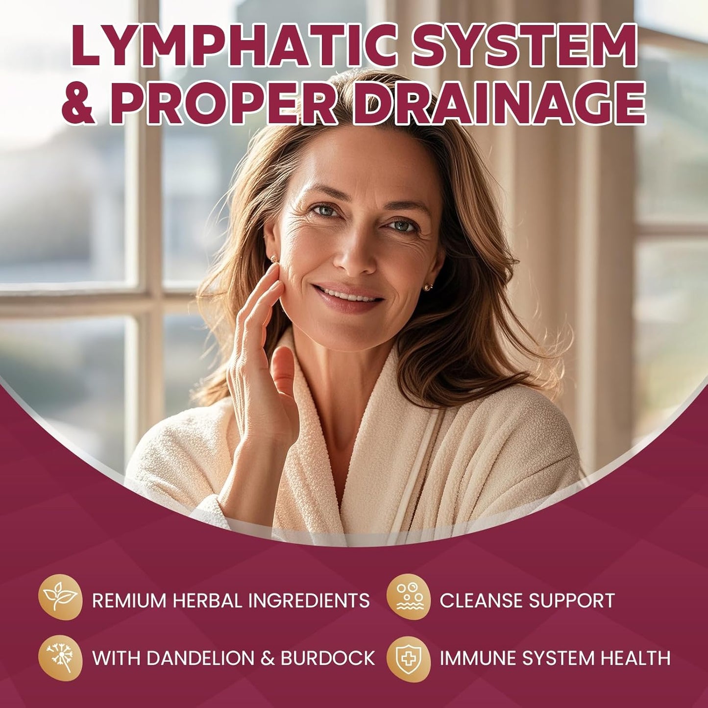 Lymphatic Drainage Support Capsules - Boost Immune Health, Cleanse & Detox - 100 Count