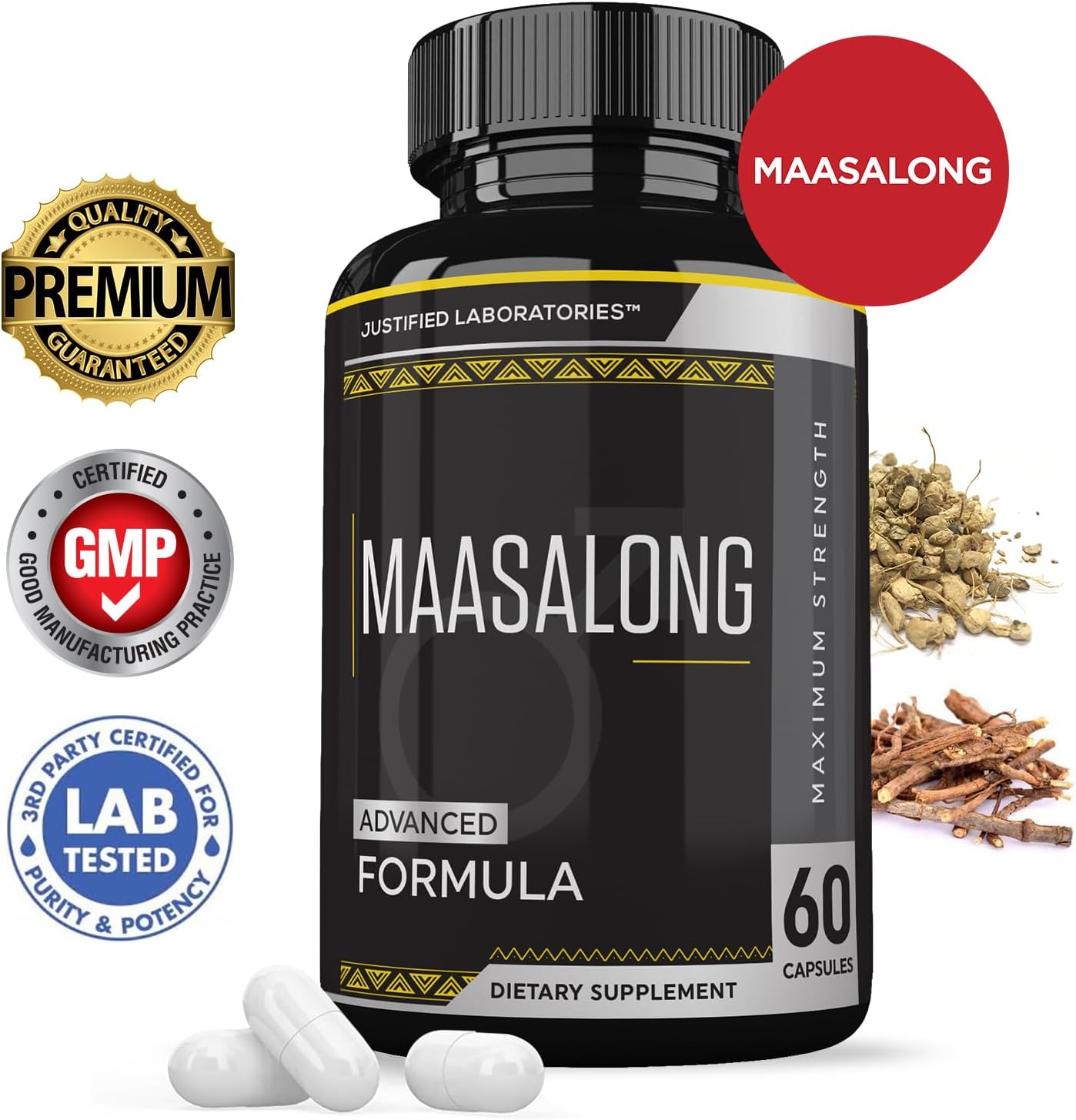 Maasalong Advanced Men's Health Formula 120 Capsules (2 Pack) by Justified Laboratories