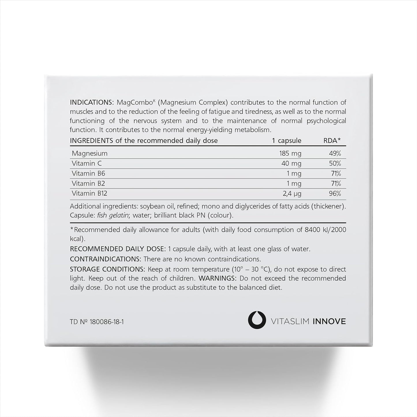 MagCombo Magnesium Supplement - High Absorption Oil Formula with Vitamins B2, B6, B12, and C - 3 Pack, 1 Capsule Daily