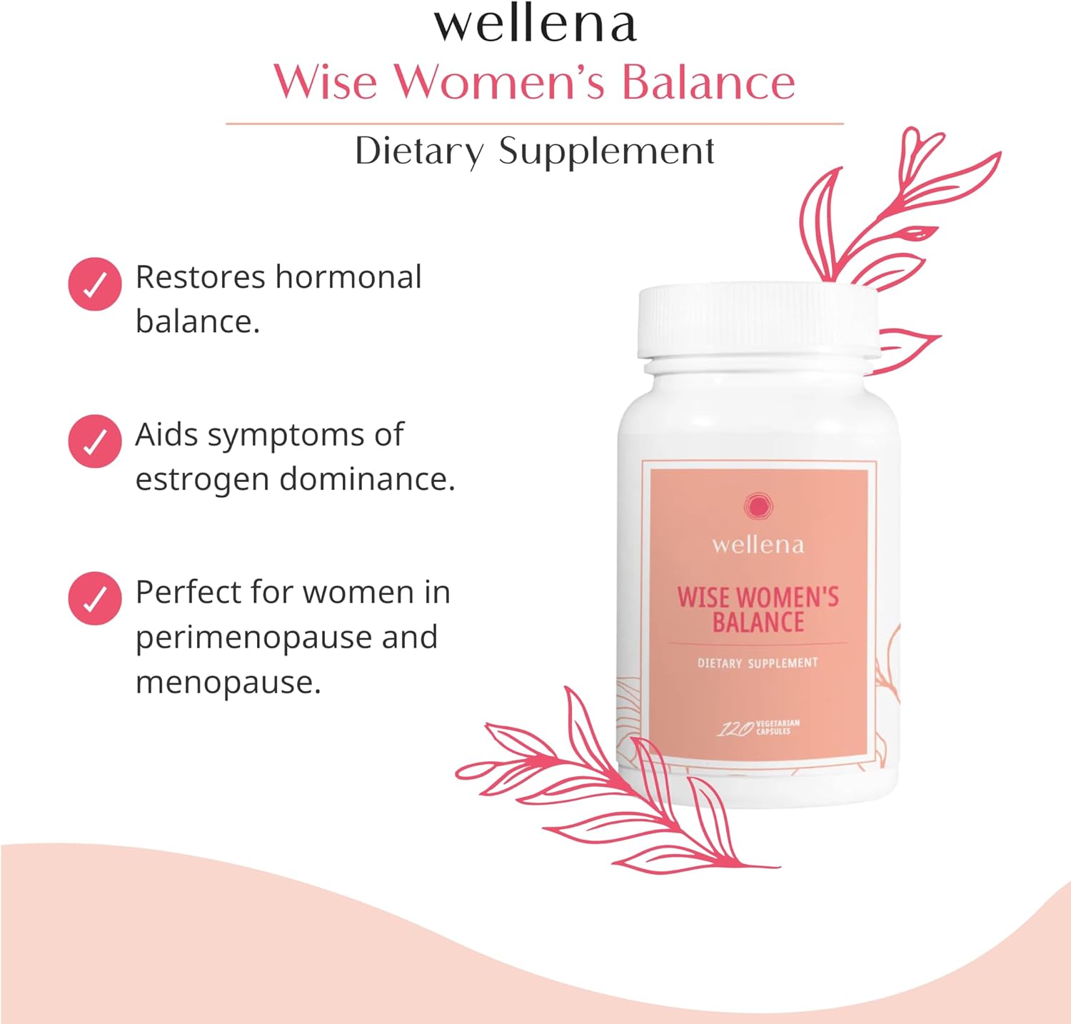Magdalena's Wellena Wise Women’s Balance | Herbal, Vitamin, and Mineral Blend for Hormonal Balance in Menopause | 120 Capsules