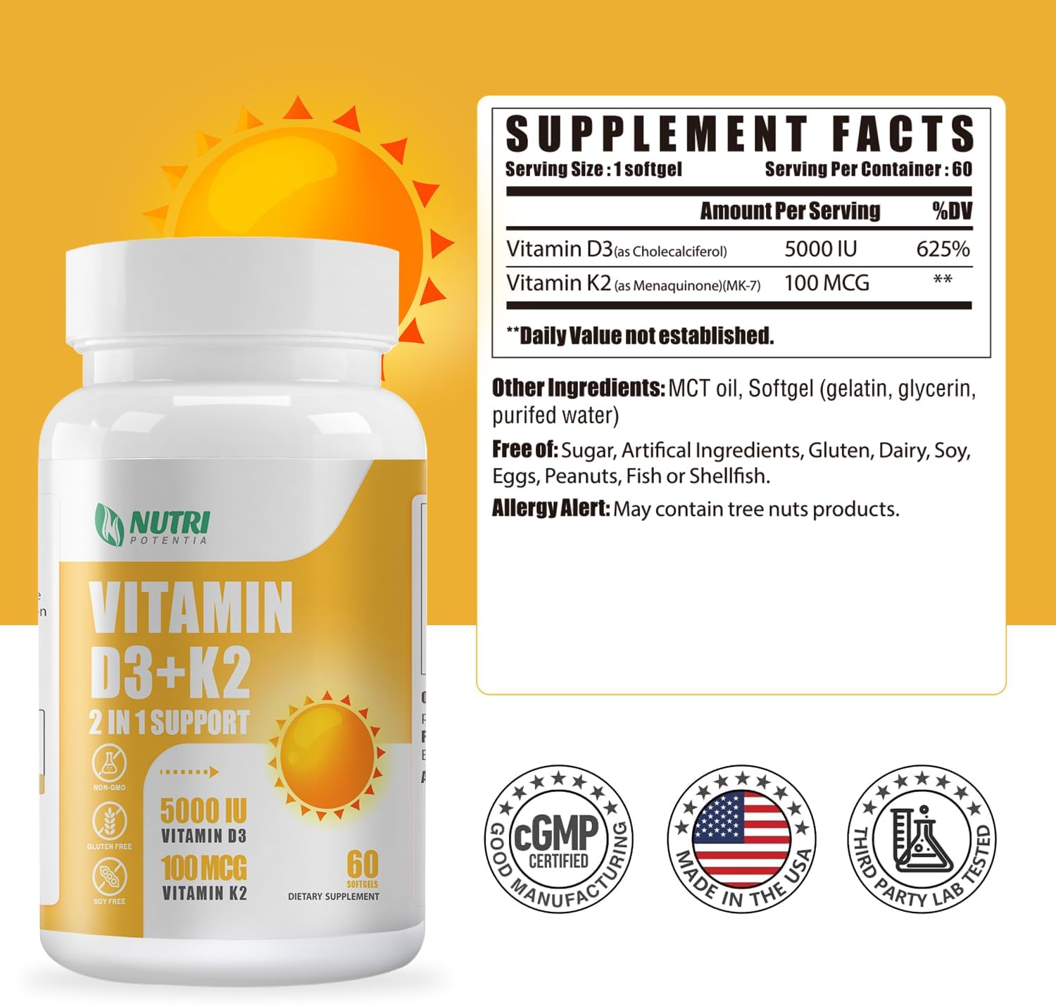 Magnesium Breakthrough Complex Supplement with Vitamin D3 K2 and MCT Oil Softgels - Bone, Heart, Muscle, Nervous System Support | Non-GMO