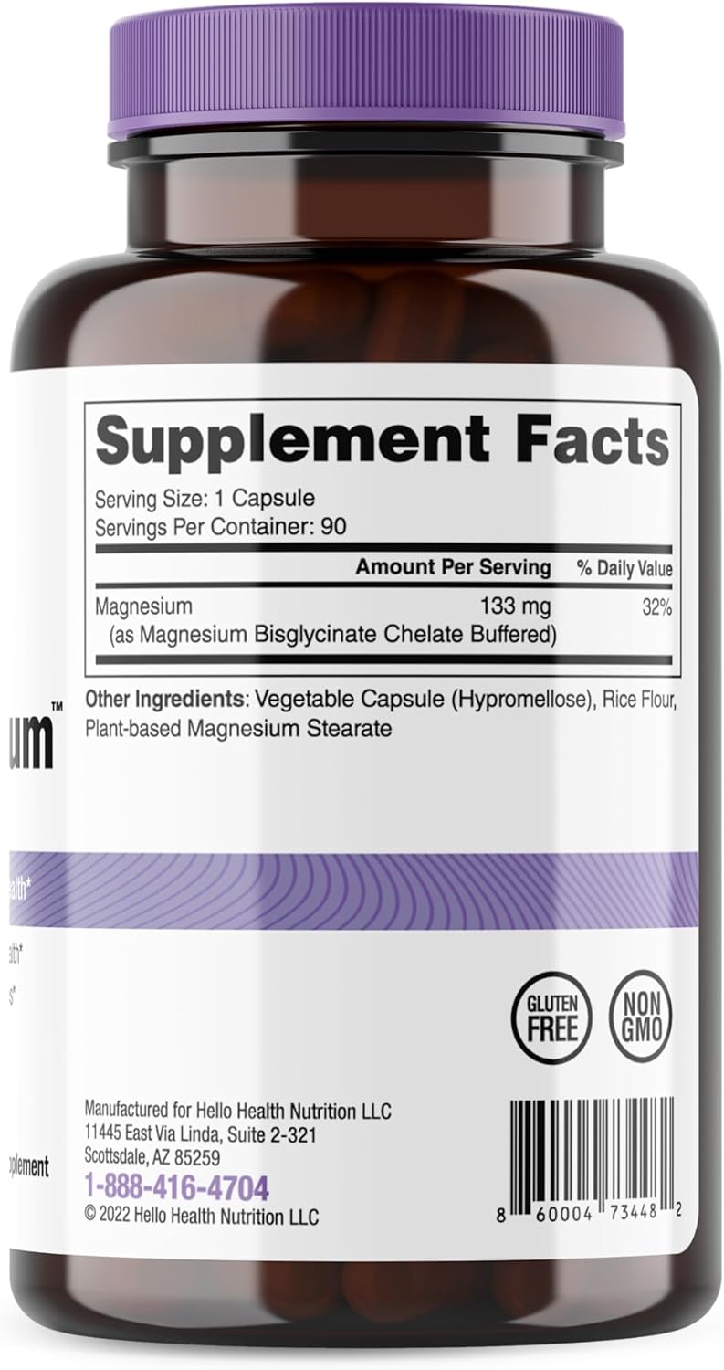 Magnesium Glycinate Chelated Supplement for Calm, Sleep, Muscle Recovery - 400mg Serving, 90 ct - 2 Pack